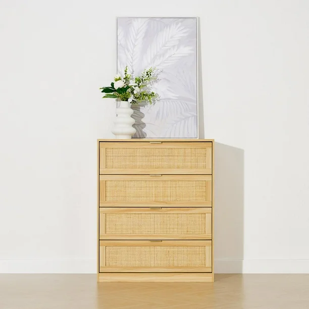 Mesh Rattan Chest of 4 Drawers